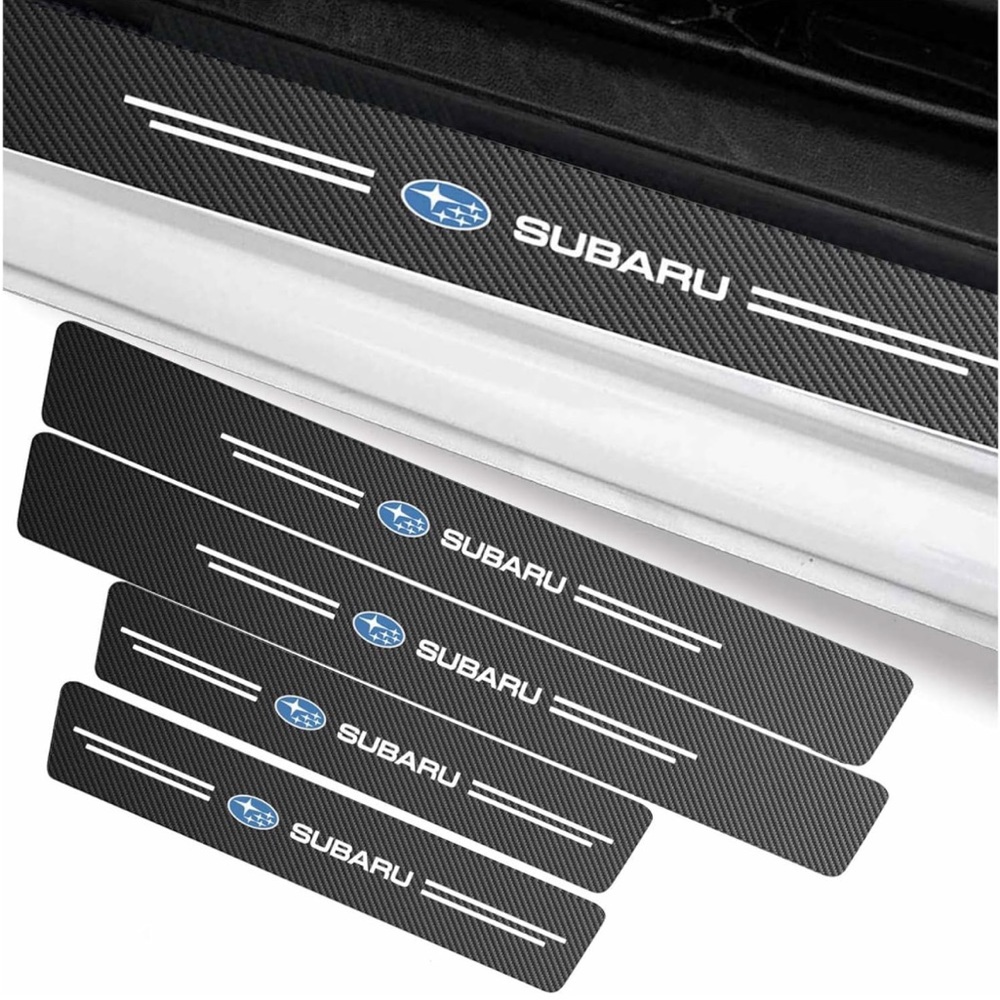 Car Door Sill Protector Subaru Self-Adhesive Carbon Fiber Tape Anti Scratch Edge